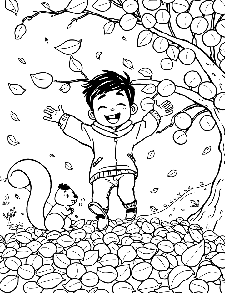 Autumn coloring page